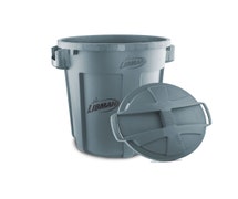 Libman 1464 32-Gallon Vented Plastic Trash Can with Snap-On Lid, Gray (Case of 6)