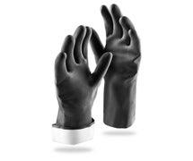 Libman 1244 Rubber Gloves, Black (Case of 10 Pairs)