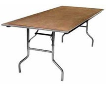 Maywood Furniture MP3096 Rectangle Plywood Folding Table 30"Wx96"D, Crimped Aluminum Edge