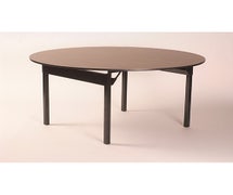 Original Series Heavy Duty Folding Table - 72"Diam.x30"H, Walnut Finish, Black Vinyl Edge