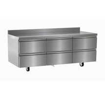 Delfield STD4472NP Undercounter Worktop Refrigerator, 72", 6 Drawers, W/ Backsplash
