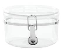 HUBERT Round 27 Oz Clear Polystyrene Canister - 5"Dia x 4"H