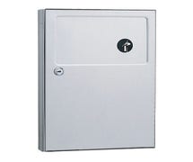 Bobrick B-254 Surface-Mounted Sanitary Napkin Receptacle, Stainless Steel