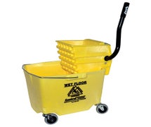 Central Exclusive 26-35 Qt. Mop Bucket with Side Press Wringer, Yellow