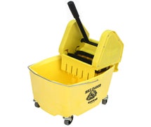 Central Exlusive 35 Qt. Mop Bucket with Down Press Wringer, Yellow