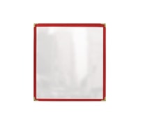 H Risch TES5.5X8.5 - Deluxe Clear Sewn Menu Cover, 5-1/2" X 8-1/2", Single, Red