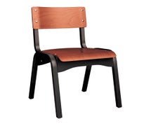 Carlo Wood Stack Chair, Black and Orange