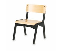 Carlo Wood Stack Chair, Black and Natural