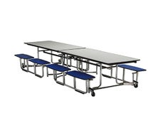 KI UF12SB-BN Mobile Cafeteria Table with Split Bench Seating, 59"W x 139-1/2"D, Chrome Frame