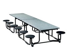 KI UF126/PY-BN Mobile Cafeteria Table with 12 Stool Seats, 60-1/2"W x 139-1/2"D, Chrome Frame
