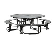 KI UFRD5SB-BN Mobile Cafeteria Table with Seating, Black Frame