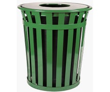 Witt M3601-FT Round Outdoor Waste Container - 36 Gallon, Flat Open Top, Green