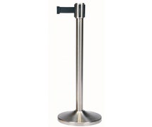 CSL 5500SS - Crowd Control Systems - Post, Stainless Steel Finish, 2"Diam.x39"H, 114" Belt Length, Black, Black Divider