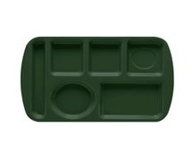 GET Enterprise TL-151 - 6 Compartment Cafeteria Tray - Melamine - Left Hand Use, Hunter Green