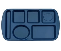 GET Enterprise TL-151 - 6 Compartment Cafeteria Tray - Melamine - Left Hand Use, Navy Blue