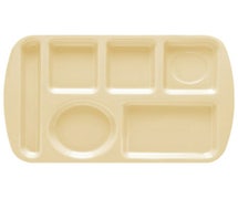 GET Enterprise TL-151 - 6 Compartment Cafeteria Tray - Melamine - Left Hand Use, Tan