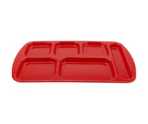 GET Enterprises TR-151 Melamine Cafeteria Tray - 6 Compartments - Right Hand Use, Red