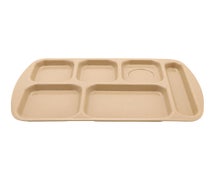 GET Enterprises TR-151 Melamine Cafeteria Tray - 6 Compartments - Right Hand Use, Sandstone