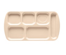 GET Enterprises TR-151 Melamine Cafeteria Tray - 6 Compartments - Right Hand Use, Tan