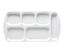 GET Enterprises TR-151 Melamine Cafeteria Tray - 6 Compartments - Right Hand Use, White