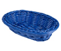 Poly Woven Basket Oval, 6-1/2"Wx6-3/4"Dx2-1/2"H, Blue