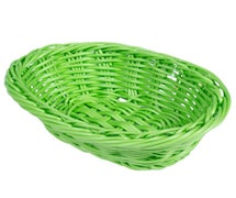Poly Woven Basket Oval, 6-1/2"Wx6-3/4"Dx2-1/2"H, Green