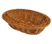 Poly Woven Basket Oval, 6-1/2"Wx6-3/4"Dx2-1/2"H, Honey