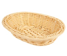 Poly Woven Basket Oval, 6-1/2"Wx6-3/4"Dx2-1/2"H, Natural