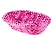 Poly Woven Basket Oval, 6-1/2"Wx6-3/4"Dx2-1/2"H, Pink