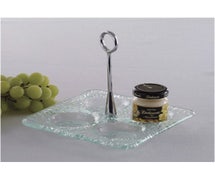 G.E.T. Enterprises Gl-01 6" Square Jelly Jar Dish, Glass Base With Chrome Plated Handle