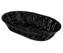 Poly Woven Basket Oval, 11-3/4"Wx8"Dx3"H, Black