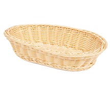 Poly Woven Basket Oval, 11-3/4"Wx8"Dx3"H, Natural
