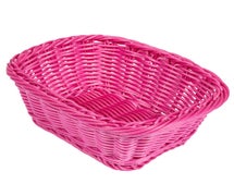 Poly Woven Basket Rectangular, 9-1/4"Wx7-3/4"Dx3-1/2"H, Pink