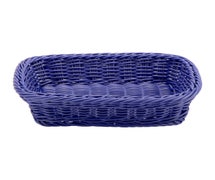 Poly Woven Basket Rectangular, 11-1/2"Wx8-1/2"Dx2-3/4"H, Blue