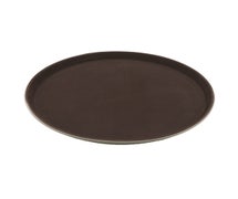 Non-Skid Service Tray - Round, 14"Diam, Brown