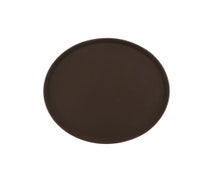 Non-Skid Service Tray - Round, 16"Diam, Brown