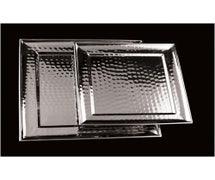 G.E.T. Enterprises Sstpd-11 11" Stainless Steel Square Tray W/ Pounded Finish
