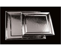 G.E.T. Enterprises Sstpd-14 14" Stainless Steel Square Tray W/ Pounded Finish