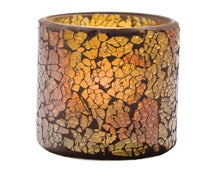 Crackle Glass Lamp - Frosted Votive, 3"Diam.x3-1/4"H, Gold Frost