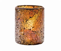 Crackle Glass Lamp - Cylinder Lamp, 3-1/8"Diam.x4-1/2"H, Gold