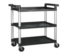 Value Series Small Three-Shelf Bussing and Utility Cart, Black