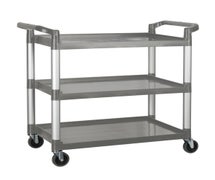 Value Series Large Three-Shelf Bussing and Utility Cart, Gray