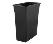Winco PTC-23K 23-Gallon Slim Rectangular Trash Can, Black