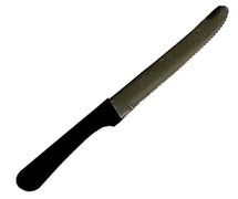 Steak Knife - 4-3/4" Serrated Blade, Black Plastic Handle