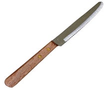 Steak Knife - 4-1/4" Serrated Blade, Wood Handle