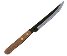 Central Restaurant SK-16 Steak Knife - 4-1/2" Serrated Blade, Wood Handle