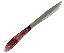 Value Series K-438W Steak Knife - 4" Serrated Blade, Wood Handle