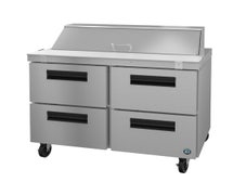 Hoshizaki SR48A-12D4 Refrigerator, Two Section Sandwich Prep Table, Stainless Drawers