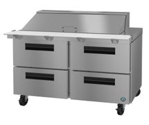 Hoshizaki SR48A-18MD4 Refrigerator, Two Section Mega Top Prep Table, Stainless Drawers