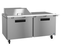 Hoshizaki SR60A-12M Refrigerator, Two Section Mega Top Prep Table, Stainless Doors